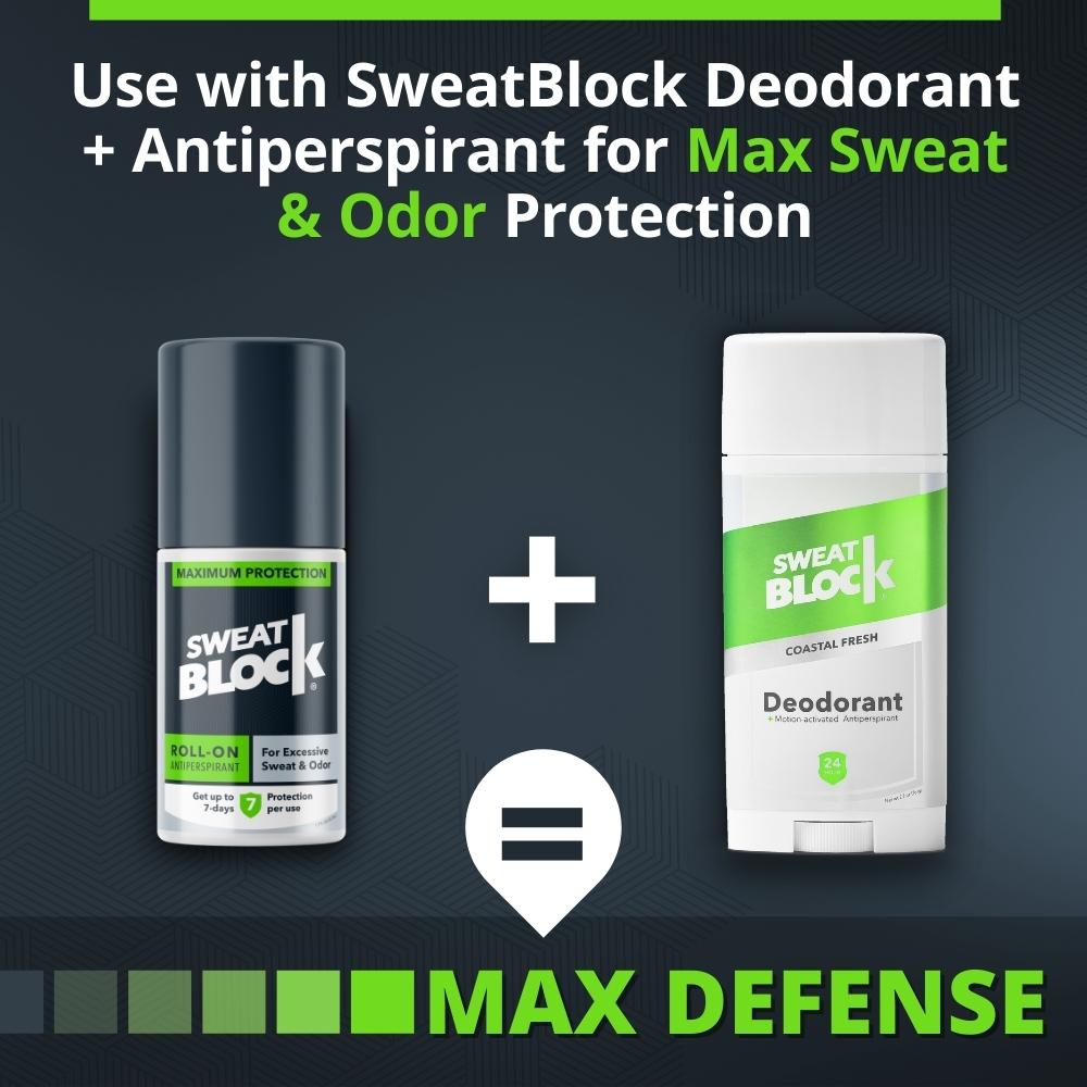 sweatblock roll-on antiperspirant and sweatblock deodorant